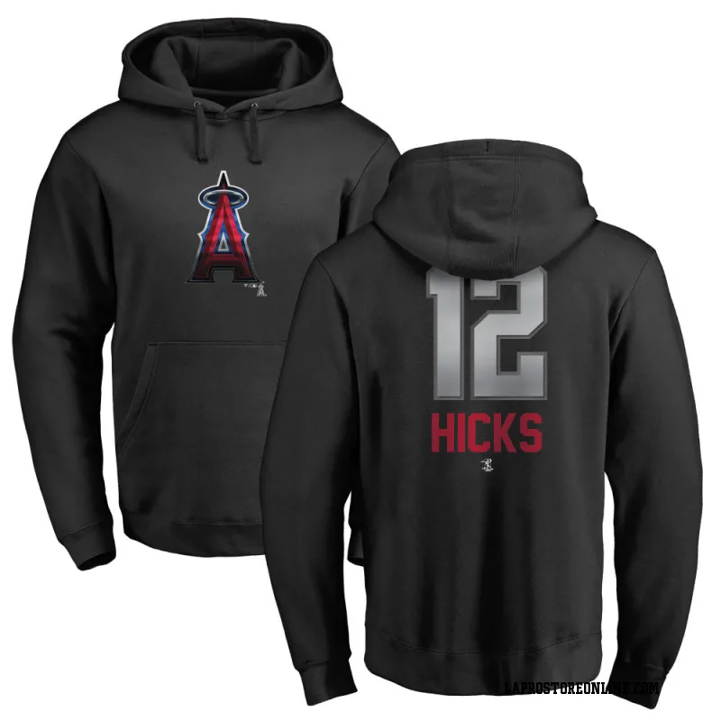 Black Men's Aaron Hicks Los Angeles Angels Midnight Mascot Pullover Hoodie