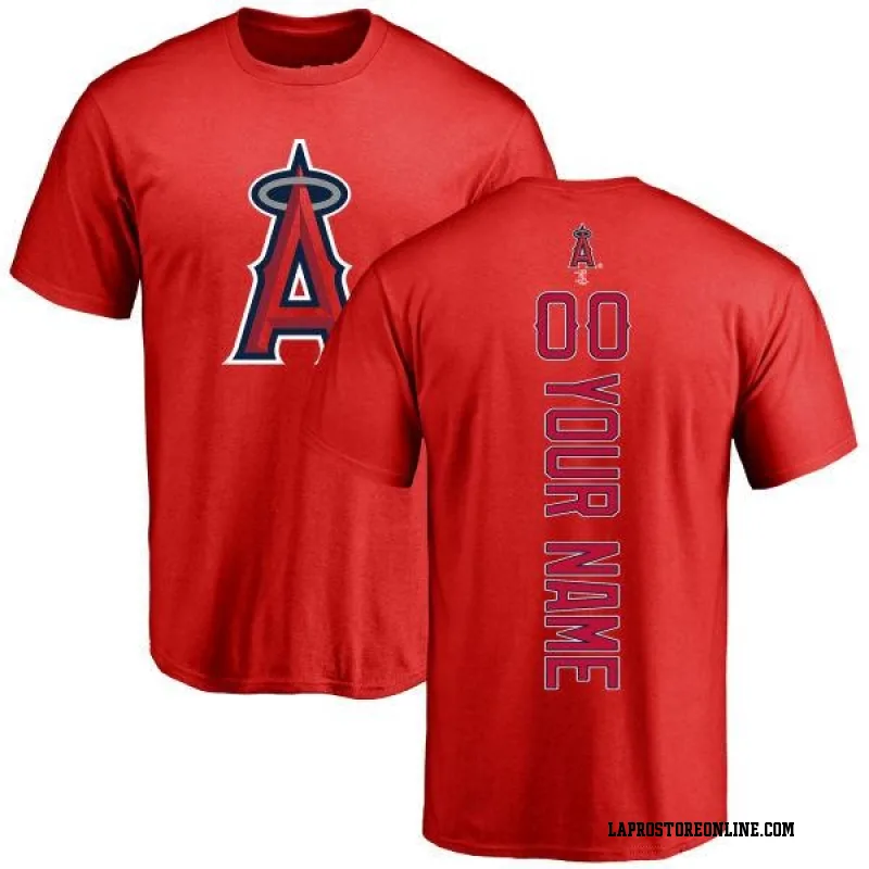 Red Men's Custom Los Angeles Angels Custom Backer T-Shirt