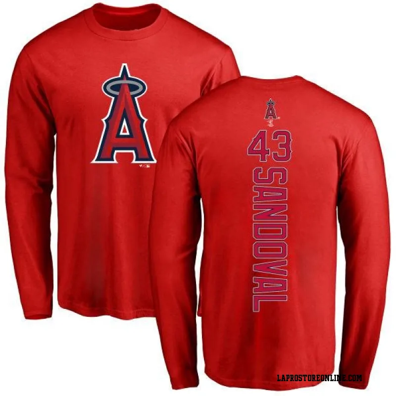 Women's Gio Urshela Los Angeles Angels Backer Slim Fit T-Shirt - Red