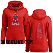 Red Women's Aaron Hicks Los Angeles Angels Backer Pullover Hoodie