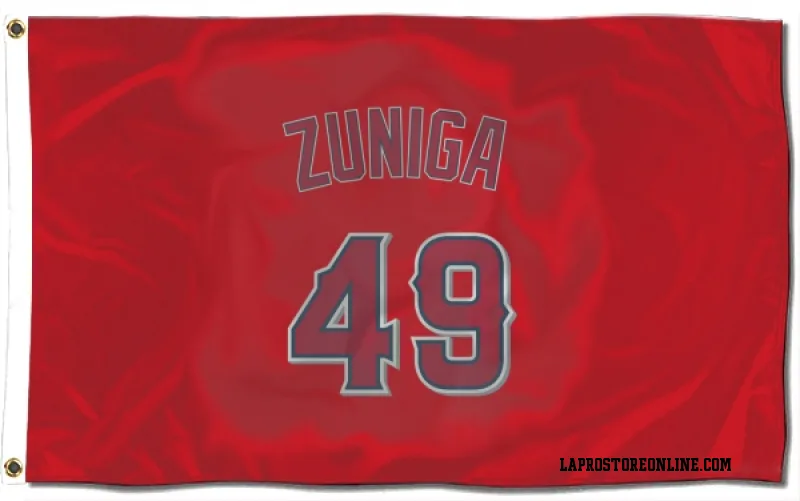 Red Los Angeles Angels  Guillo Zuniga  Flag (3 X 5)